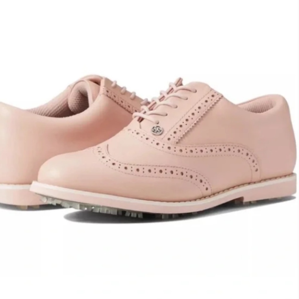 NWT GFORE WOMENS GALLIVANTER GOLF SHOES LIGHT BABY PINK LEATHER SIZE 8.5 GOLFING